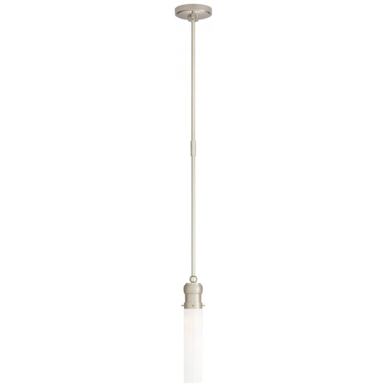 Polished Nickel Glass Cylinder Pendant Light for Indoor/Outdoor Use