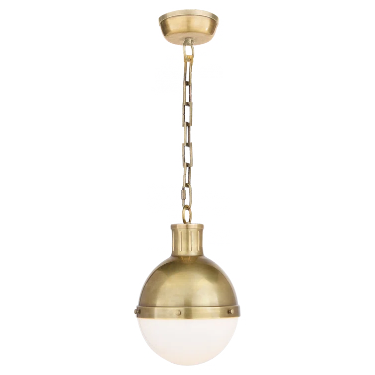 Hand-Rubbed Antique Brass Globe Pendant Light 11.75" H