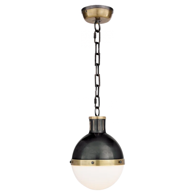 Hicks Hand-Rubbed Bronze & Antique Brass Globe Pendant Light