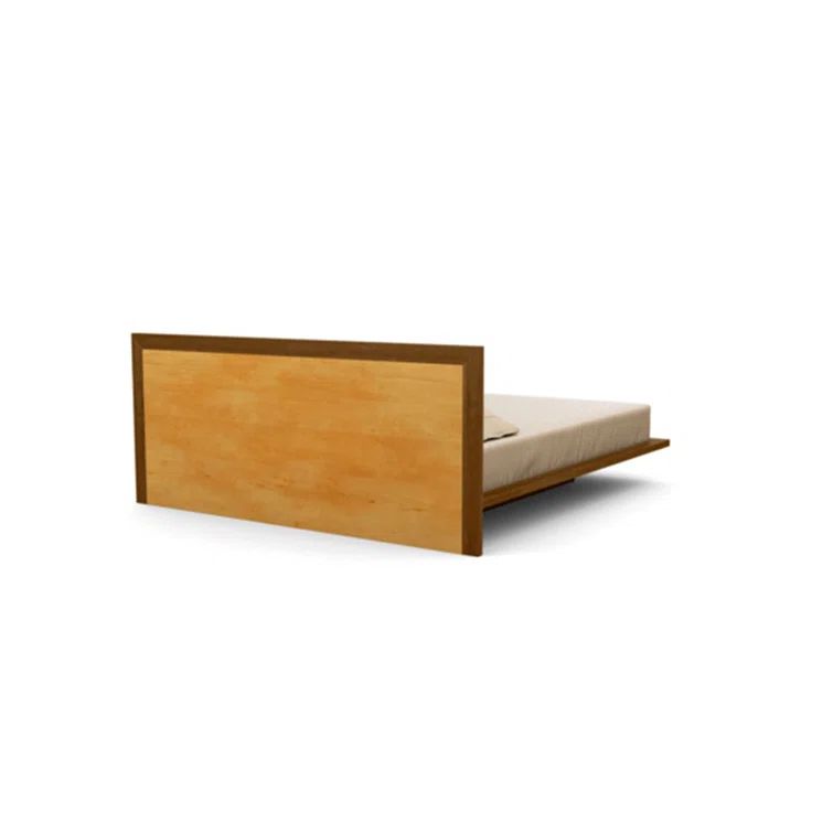 California King Natural Walnut Wood Platform Bed with Headboard