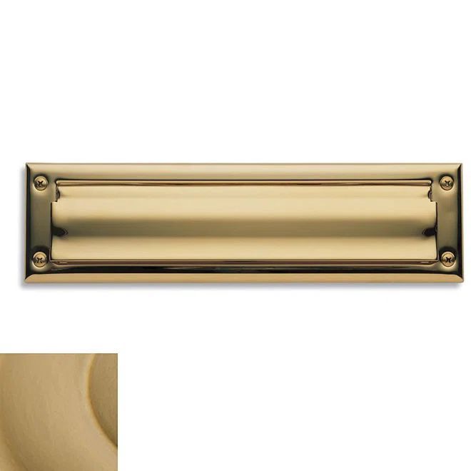 Medium Vintage Brass Horizontal Mail Slot with Rain Cover