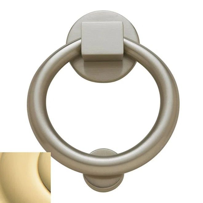 Traditional Solid Brass Ring Door Knocker in Unlacquered Finish