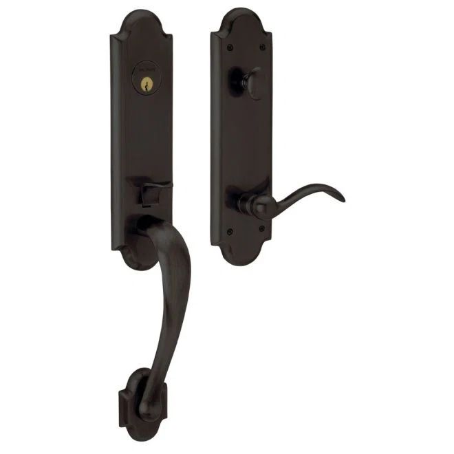 Distressed Oil Rubbed Bronze Single Cylinder Handleset with Lever