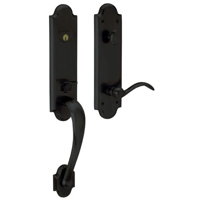 Distressed Oil Rubbed Bronze Single Cylinder Handleset with Lever