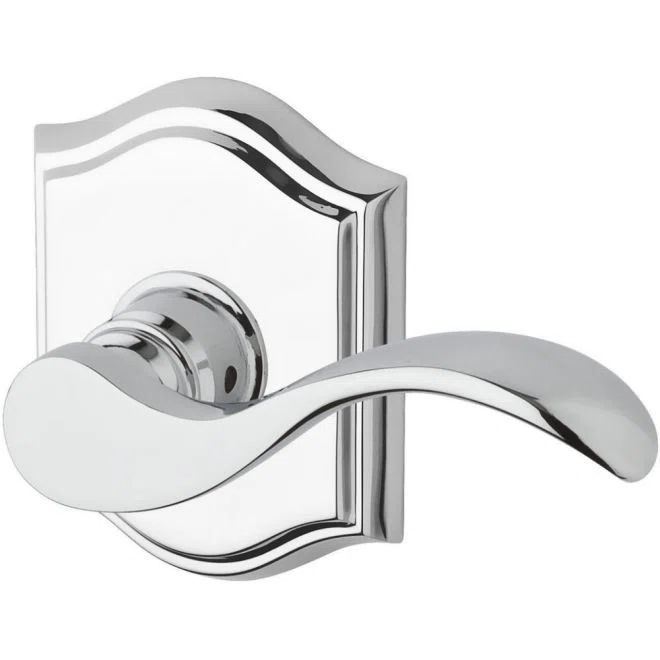 Bright Chrome Traditional Arch Rose Door Lever