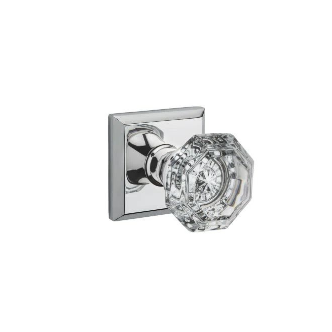 Bright Chrome Round Crystal Passage Door Knob
