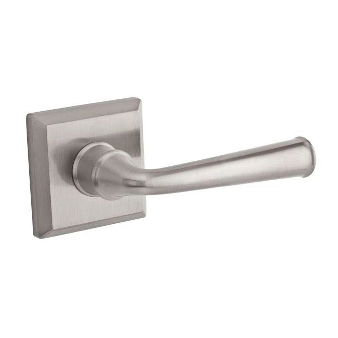 Satin Nickel Privacy Door Lever with Brass Handle
