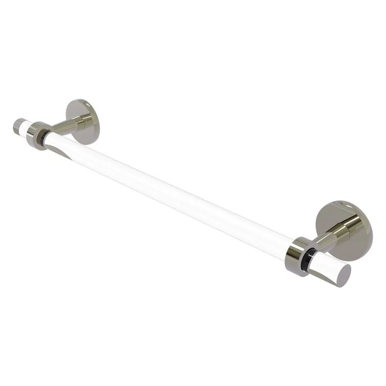 Polished Nickel and Clear Acrylic Wall Mounted Towel Bar