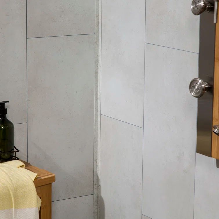 Palisade 23.2 in x 11.1 in Wintry Mix Vinyl Shower Kit