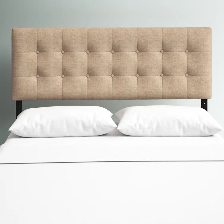 Emily Beige Tufted Upholstered Queen Headboard
