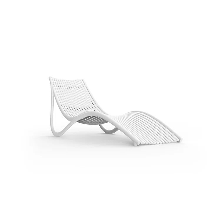 Coastal Bliss White Matte Recycled Polypropylene Beach Lounger