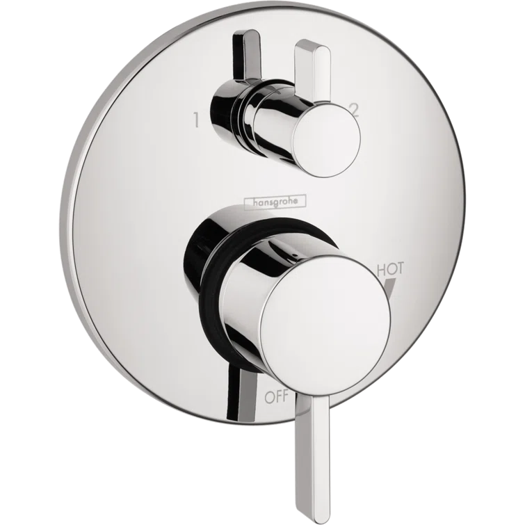 Polished Chrome Wall-Mounted Lever Shower Trim