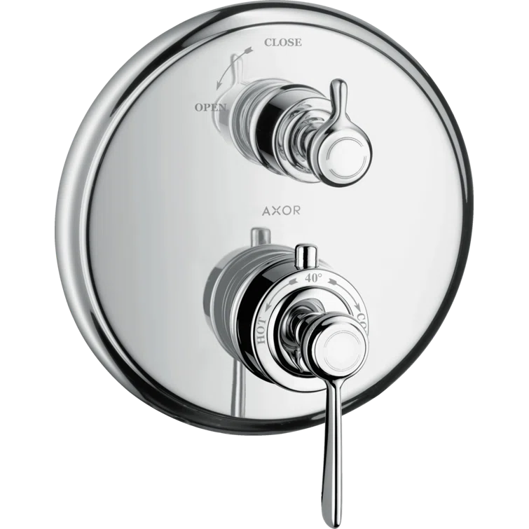 Polished Nickel Wall-Mounted Lever Shower Trim