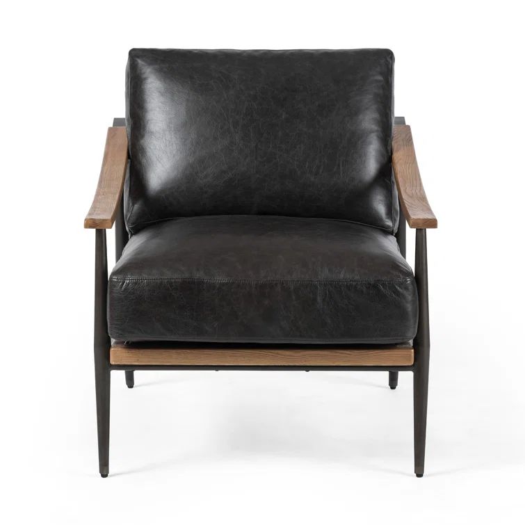 Sonoma Black Leather Modern Accent Chair