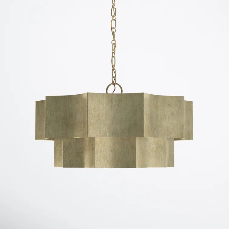 Carney Transitional 6-Light Gold Patina Metal Drum Chandelier