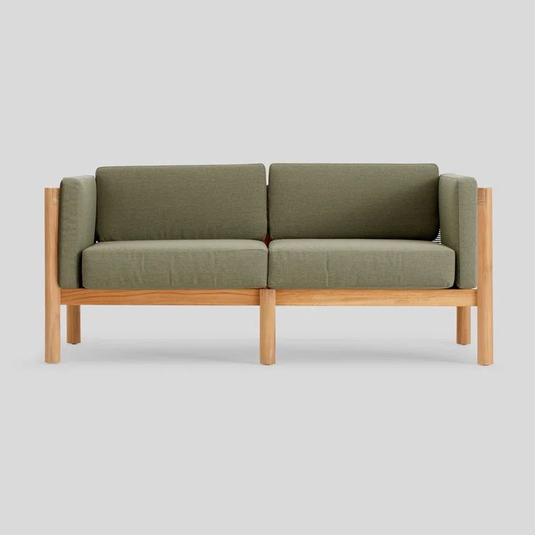 Heritage Leaf Sunbrella Cushion Teak Outdoor Sectional Sofa
