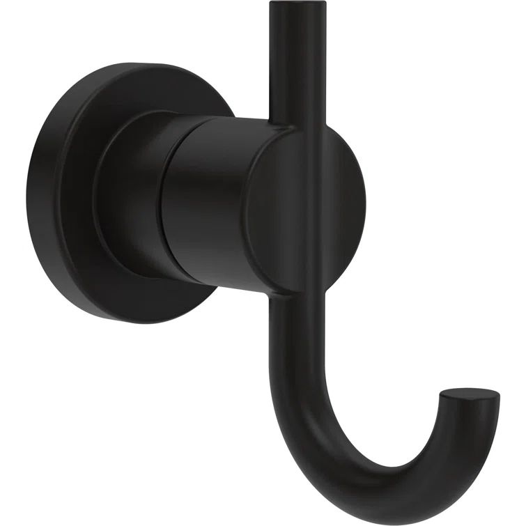 Matte Black Double Wall Mounted Towel and Robe Hook