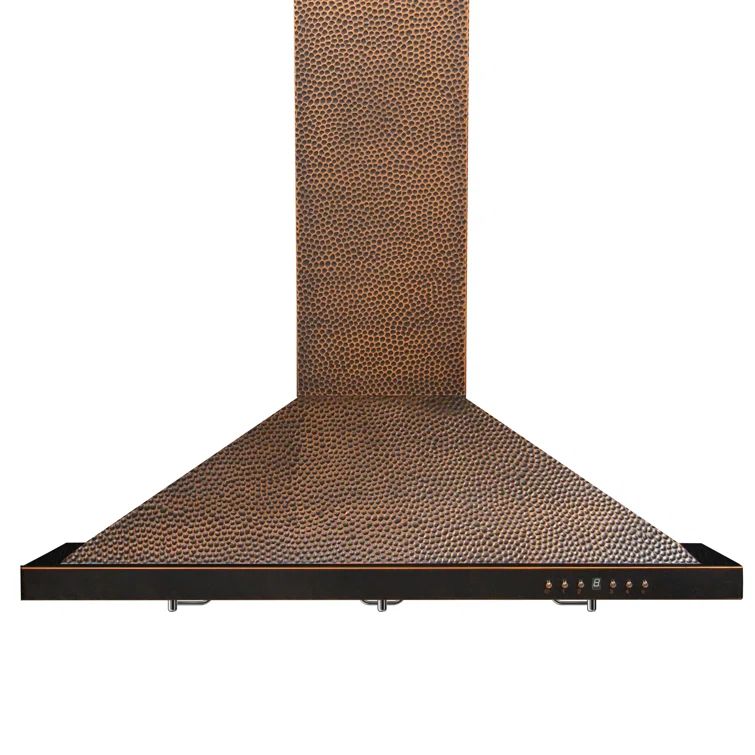 Hand-Hammered Copper 30" Convertible Wall Mount Range Hood