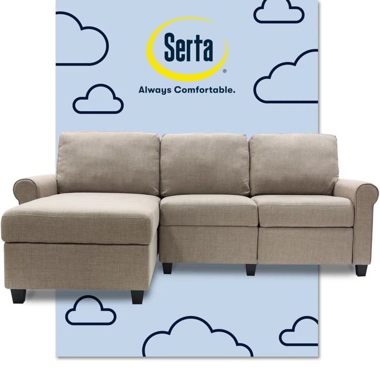 Oatmeal Fabric Sectional Sofa with Storage and Recliner