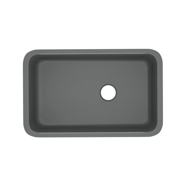 Matte Black 32" Fireclay Single Bowl Drop-In Sink