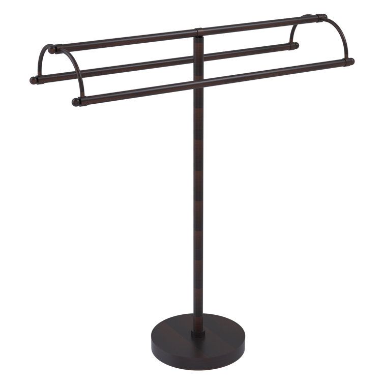 Venetian Bronze Double Arm Freestanding Towel Stand