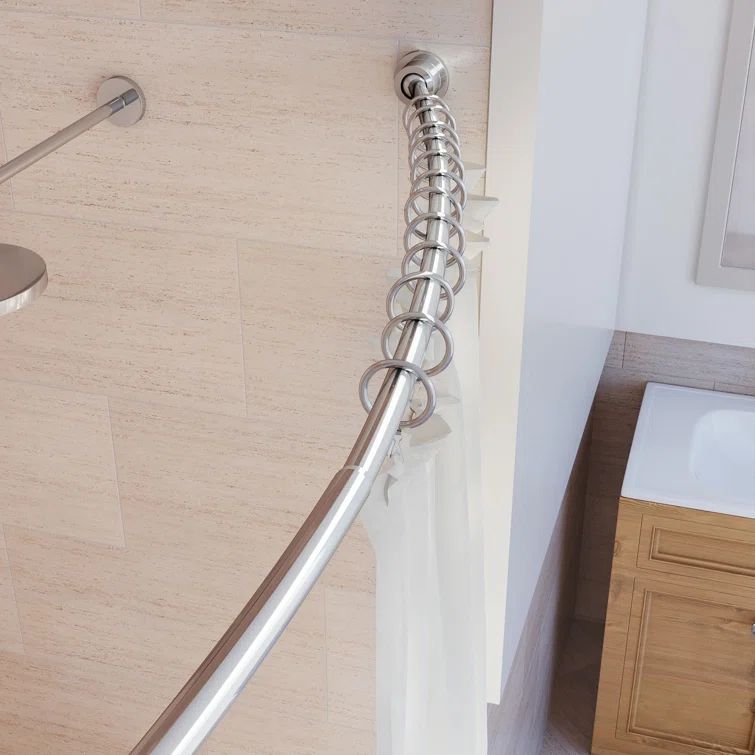 Adjustable Chrome Curved Shower Curtain Rod
