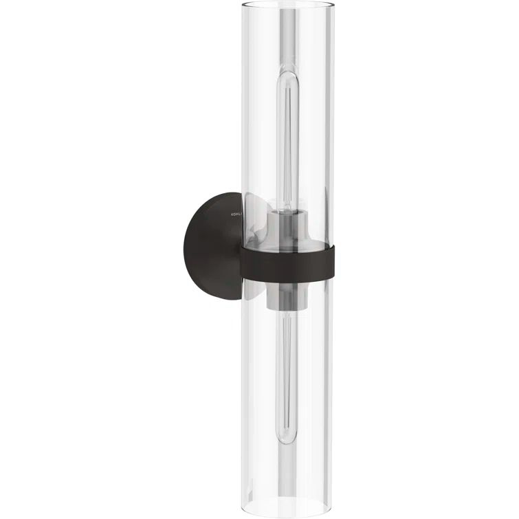 Matte Black Glass 22" Fluorescent Vanity Light Fixture