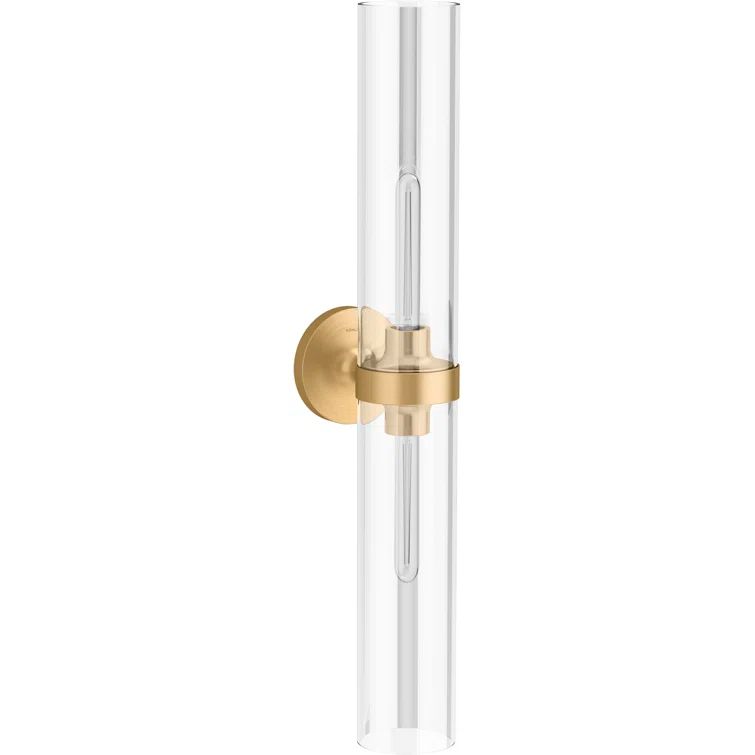 Eleganza Brushed Moderne Brass 29'' Two-Light Bathroom Sconce