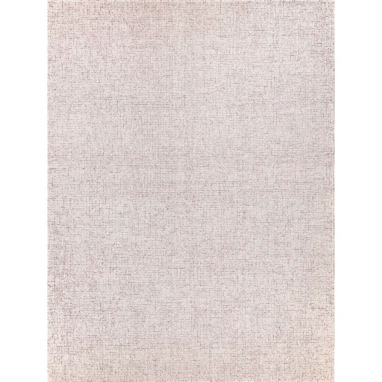 Ivory Geometric Handmade Wool Rectangular Area Rug