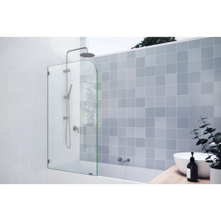 Solaris 30" x 58.25" Frameless Clear Glass Bathtub Shower Panel