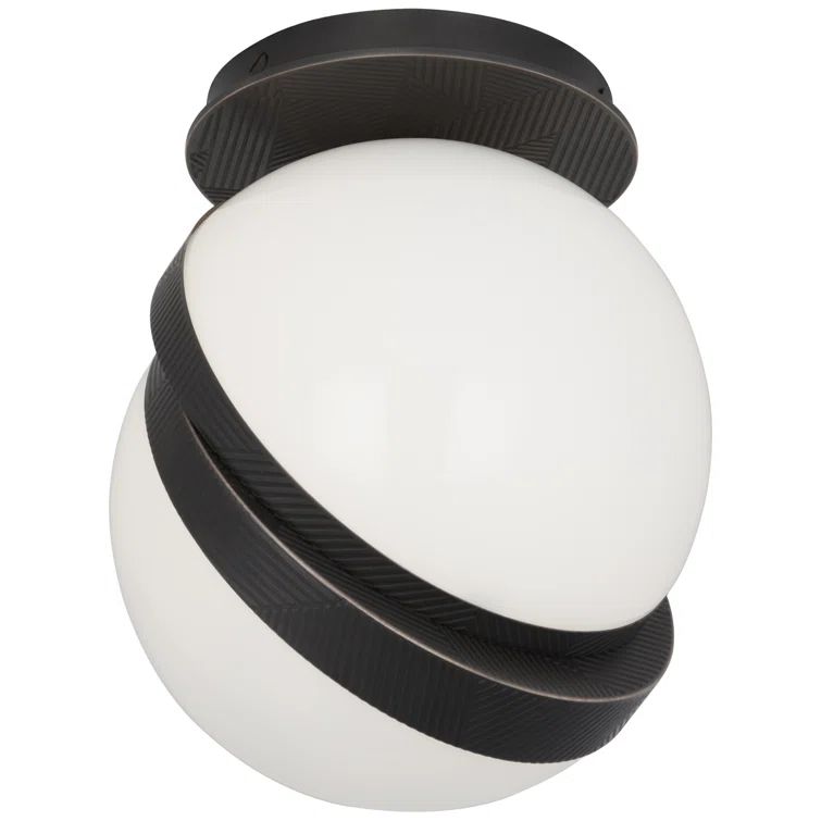 Brut Deep Patina Bronze Globe LED Flush Mount, 8.75" H