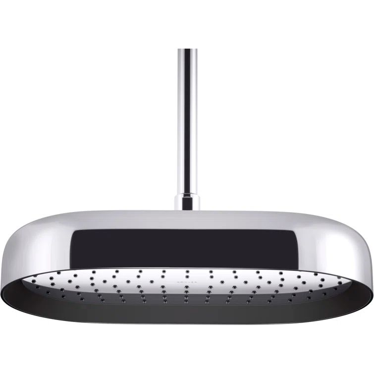 Elegant 14" Oval Ceiling-Mount Rain Showerhead in Polished Chrome