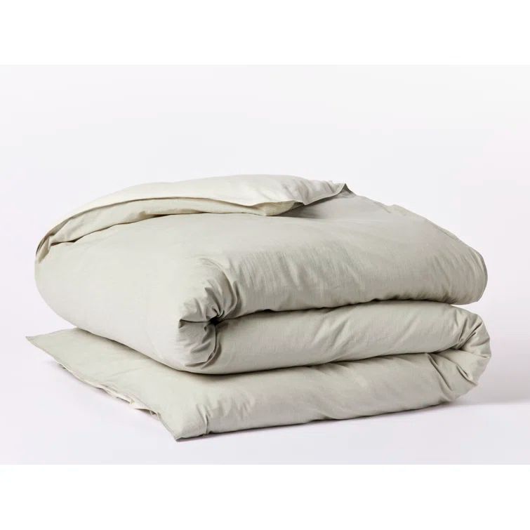 Pewter Organic Cotton Twin Duvet Cover