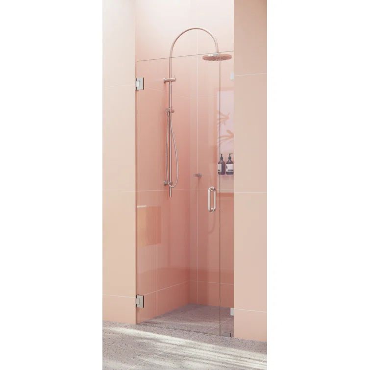 Illume 78" Frameless Shower Door with Brushed Nickel Finish