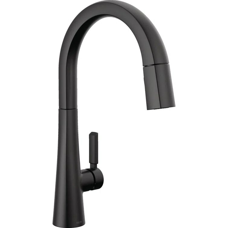 Matte Black Stainless Steel Pull-Down Kitchen Faucet