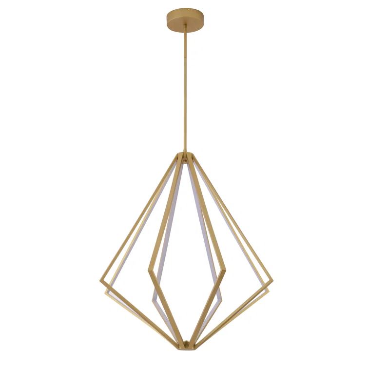 Champagne Gold 8-Light LED Crystal Chandelier with Etched Acrylic Shade