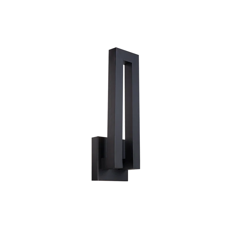 Forq Modern Black LED Outdoor Sconce with White Diffuser Glass