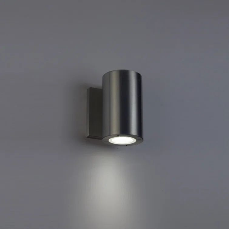 8-Inch Black Aluminum Cylinder Outdoor Wall Light