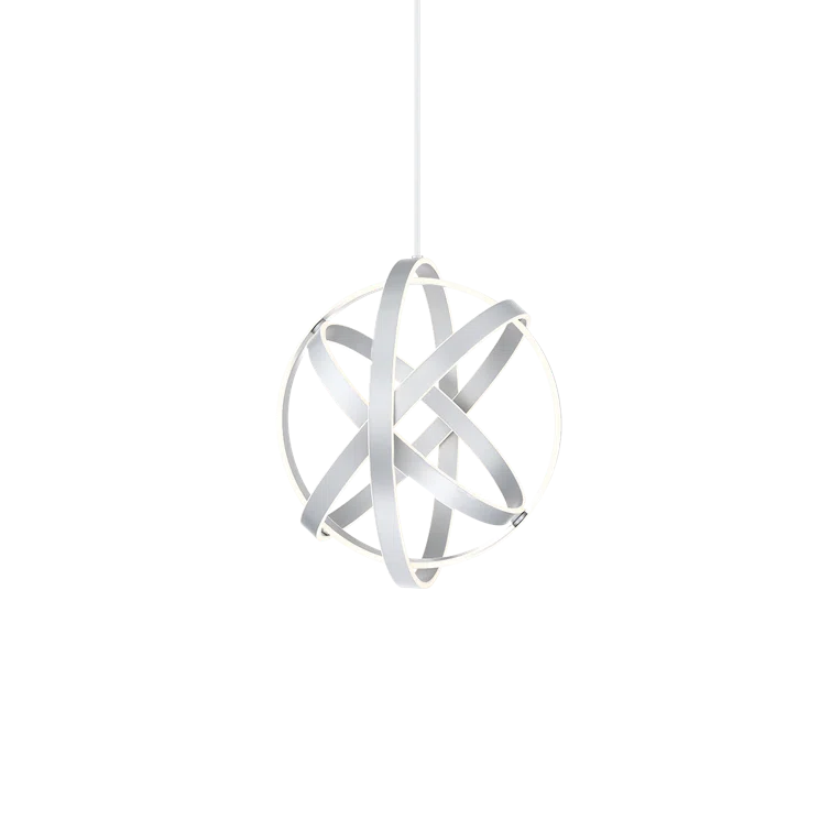 Titanium Black 28" LED Globe Chandelier with White Silica Diffuser
