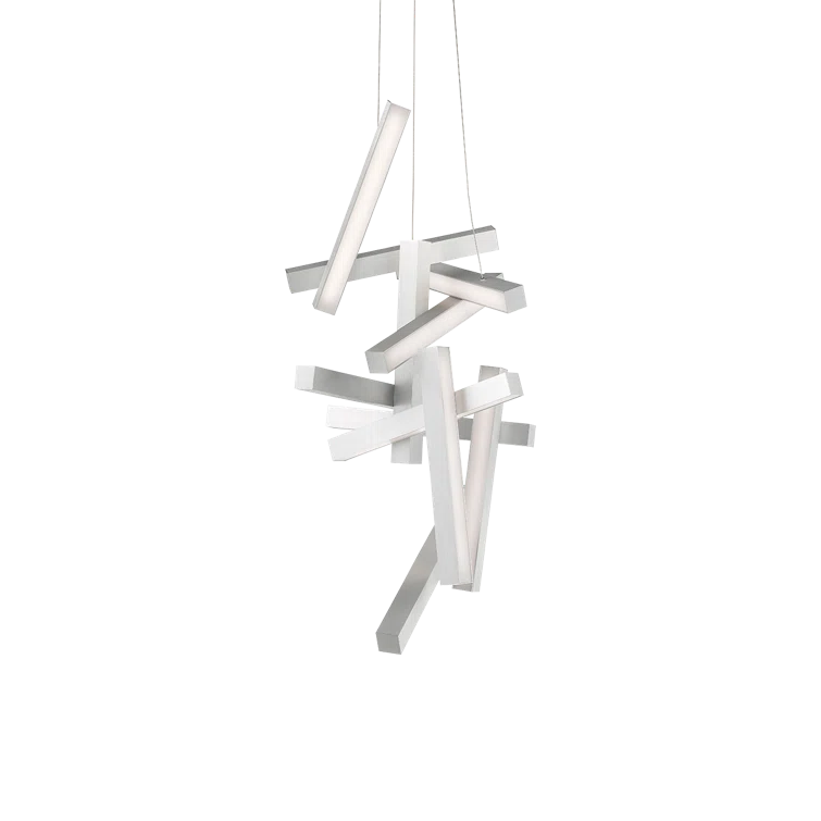 Chaos Black and White 12-Light Sputnik LED Chandelier