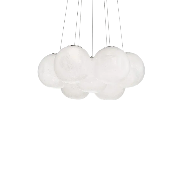 Brushed Nickel and Crystal 7-Light Globe Chandelier