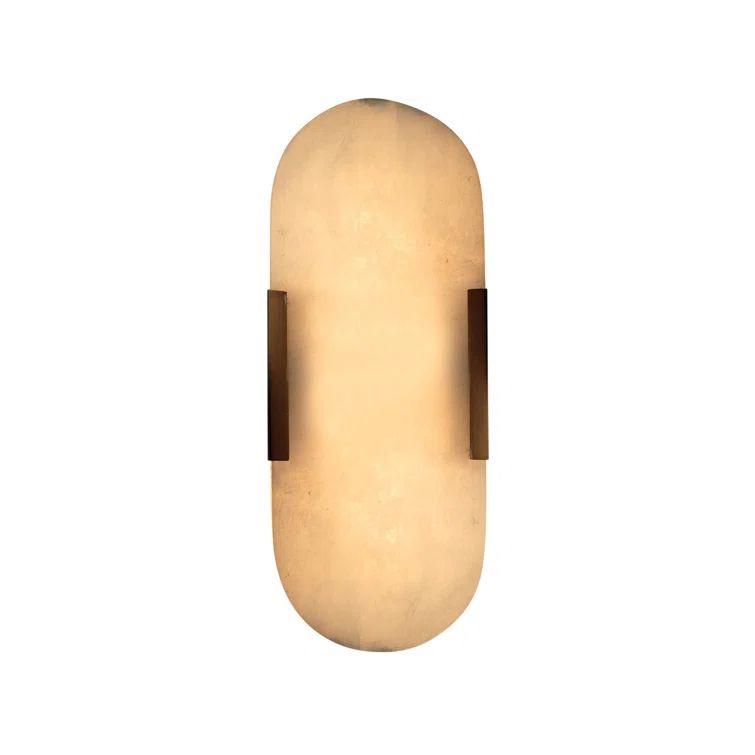 Delphi Antique Brass 2-Light Alabaster Wall Sconce