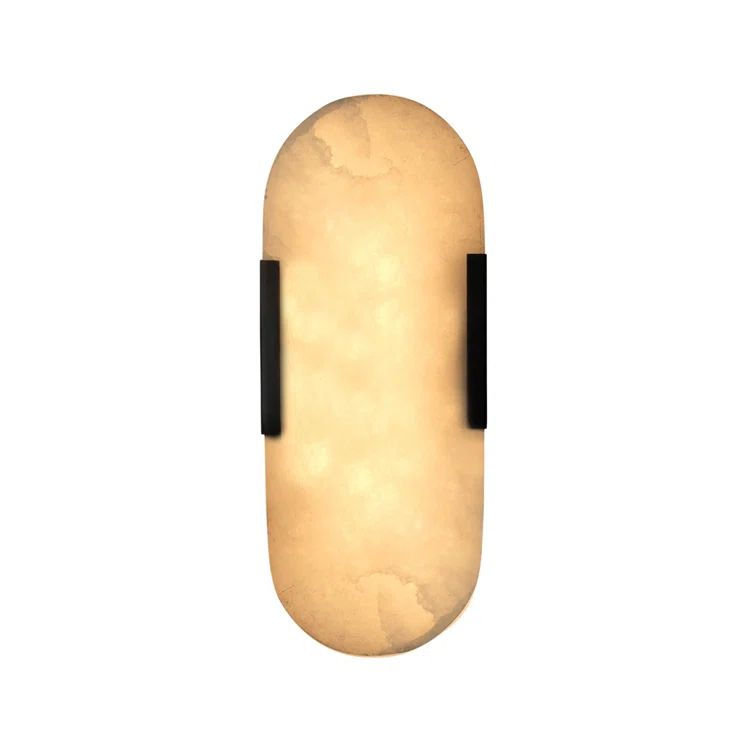 Oil Rubbed Bronze Alabaster Oval Wall Sconce