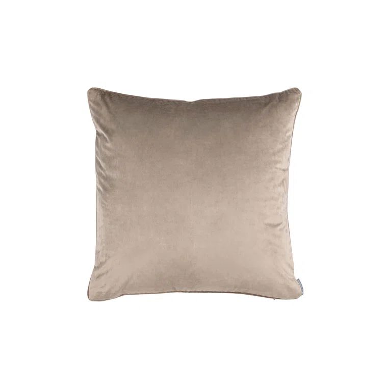 Milo 24" Brown Velvet Square Throw Pillow