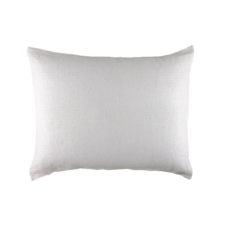 River Luxe White Cotton Linen Jacquard Euro Lumbar Pillow