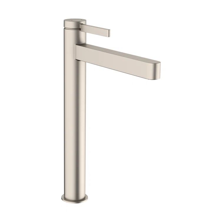 Sleek Modern 13" Single-Hole Vessel Faucet in Brushed Nickel