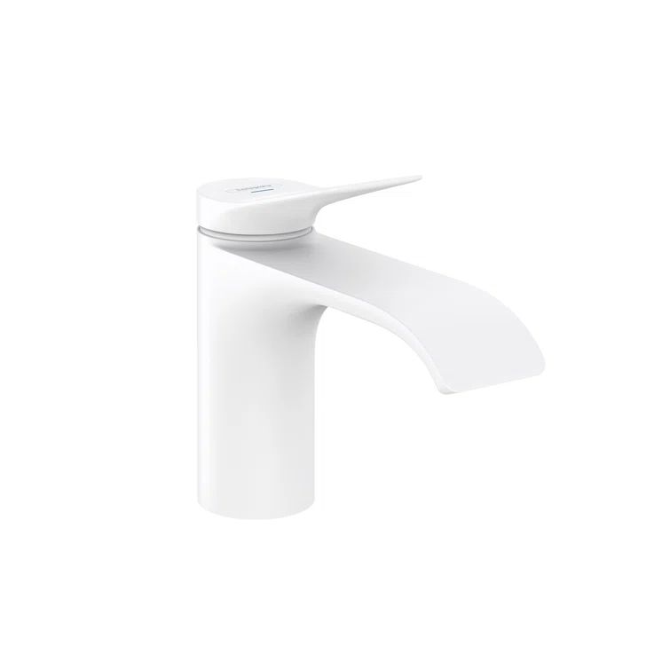 Elegante 5.5'' Modern Matte Black Single-Hole Brass Faucet with Waterfall Stream