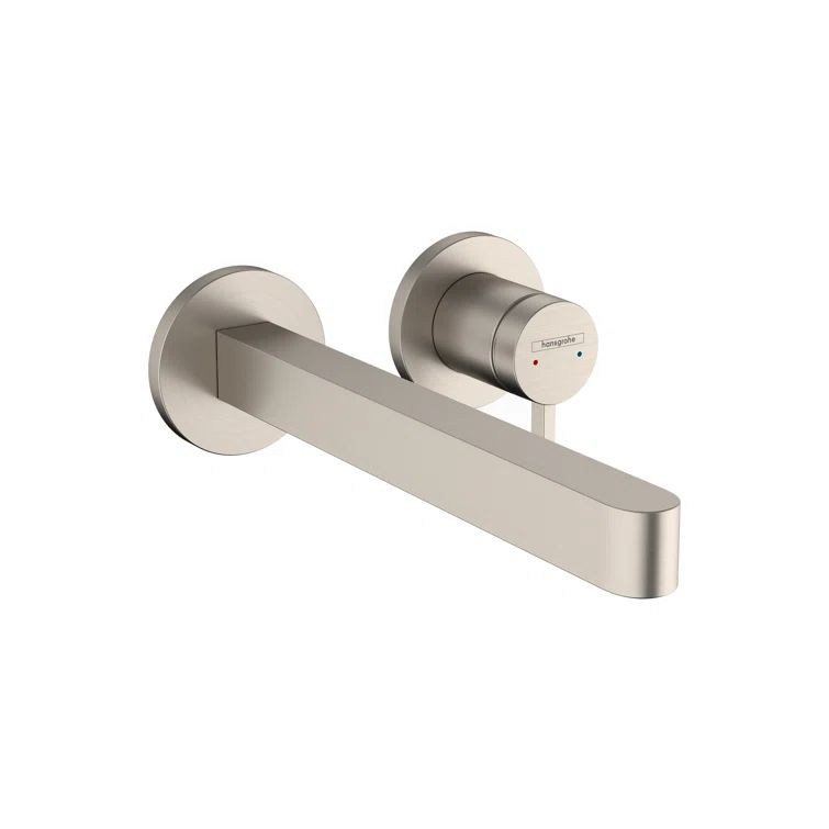 Modern Sleek 1-Handle Wall-Mounted Faucet in Brushed Black Nickel