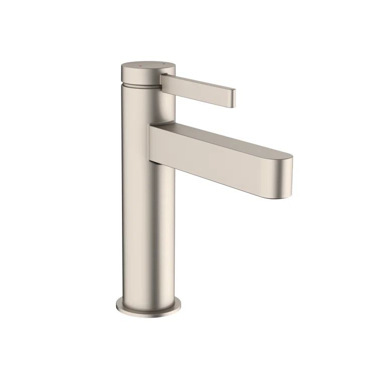 Modern Sleek Single-Hole 7" Black and Nickel Bathroom Faucet