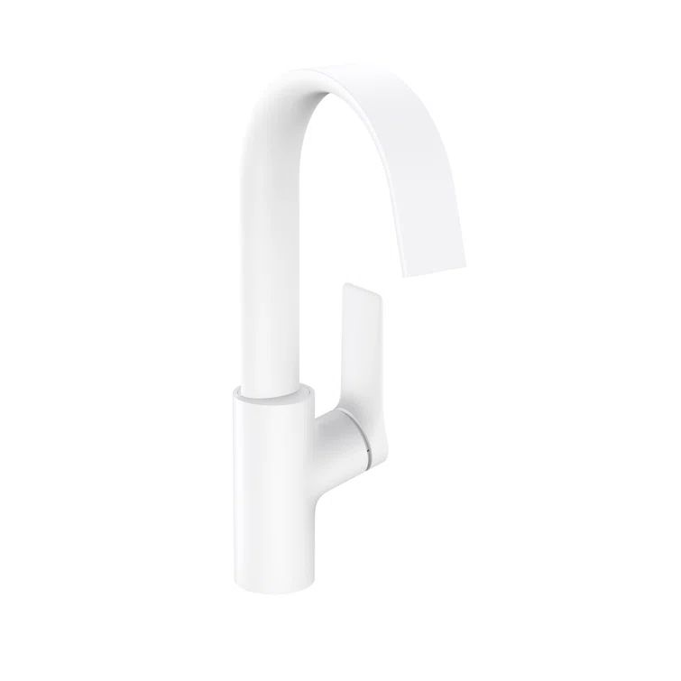 Matte White Modern Single-Hole Brass Bathroom Faucet